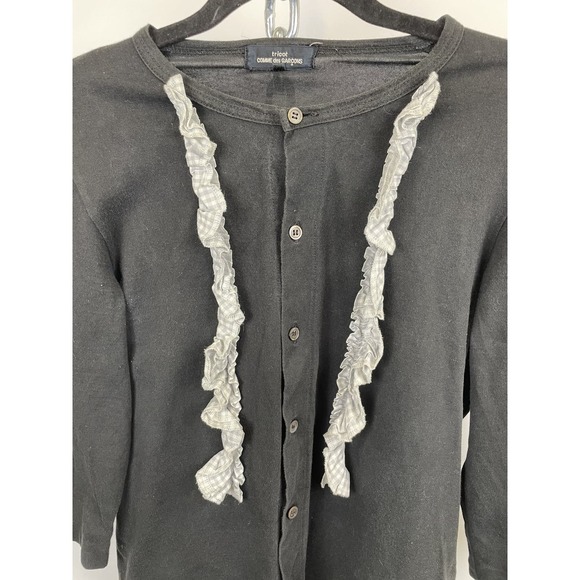 Comme Des Garçon Black Ruffle LS Cardigan Size Small - Picture 4 of 11
